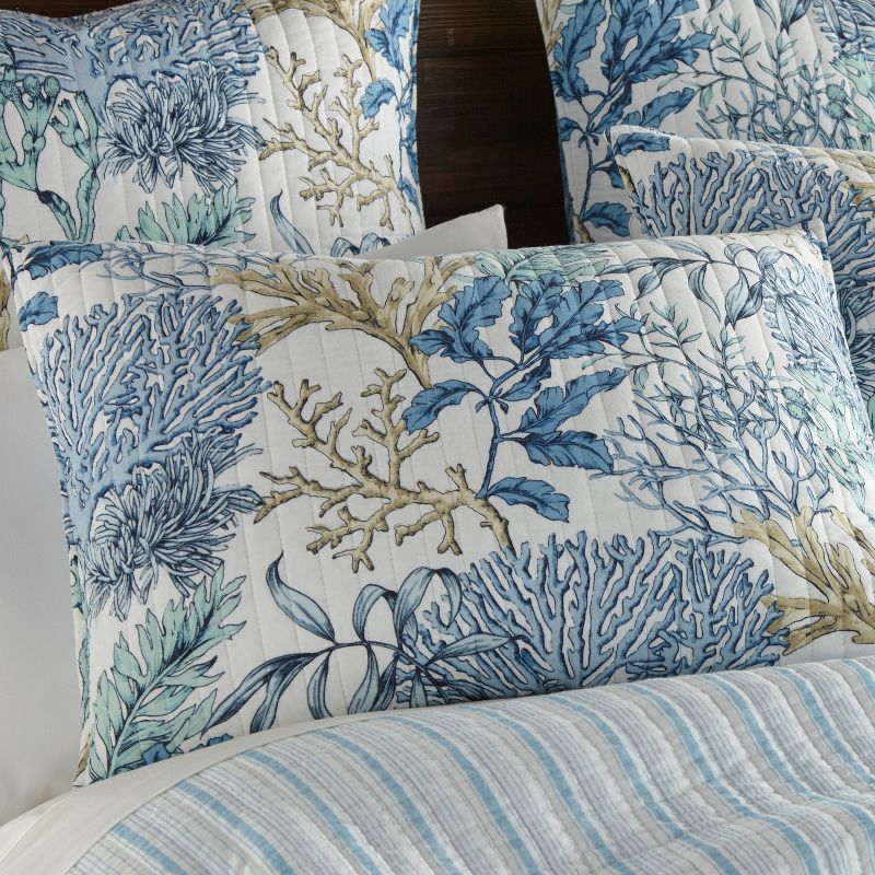 Mahina Quilt Set - Twin/Twin XL Quilt and One Standard Pillow Sham Blue - Levtex Home