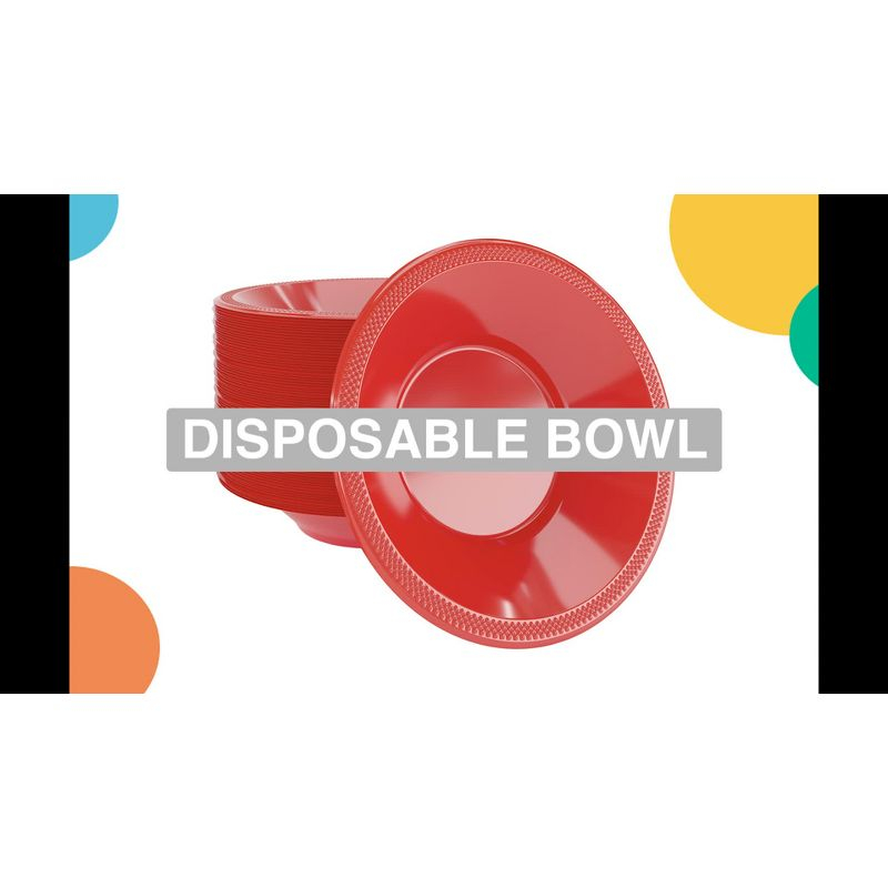 Crown Display 12 Oz. Clear Plastic Bowls Disposable Party Bowls -100 Count Disposable Plastic Soup Bowls
