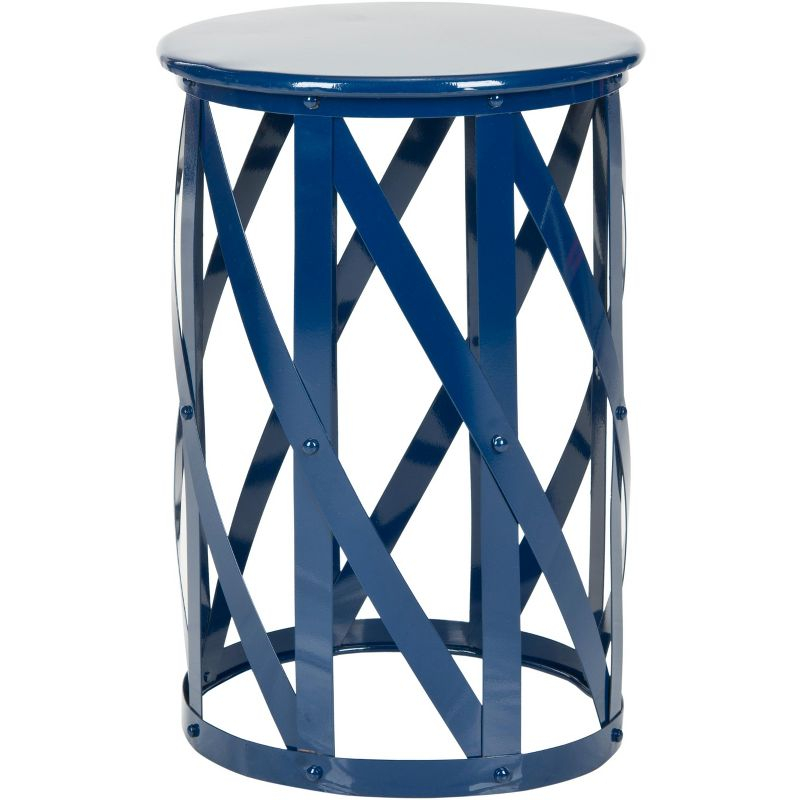 Bertram Lattice Accent Table - Navy - Safavieh.