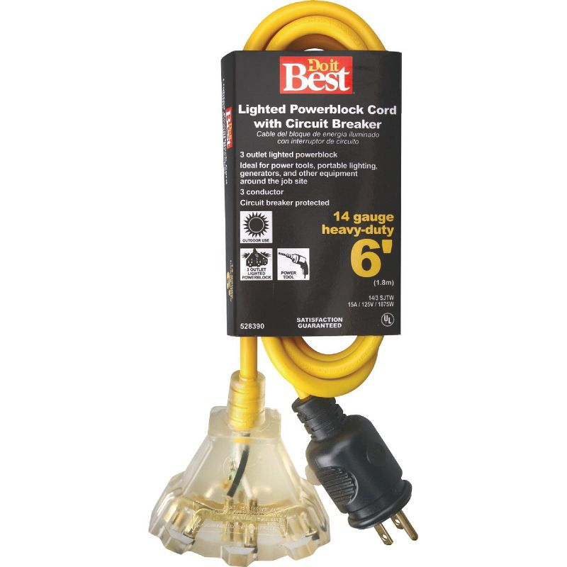Do it Best  6 Ft. 14/3 Circuit Breaker Protected Extension Cord 553306