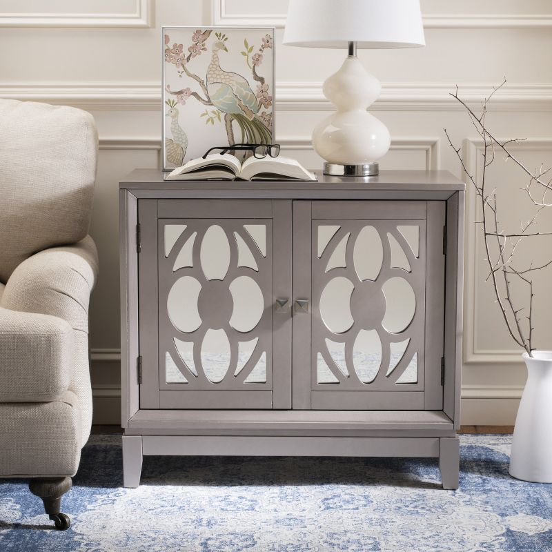 Shannon 2 Door 1 Shelf Chest - CHS9203 - Champagne/Mirror - Safavieh