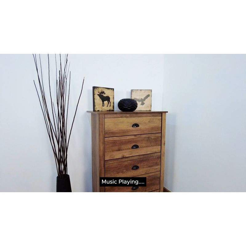 Galano Geordano 5-Drawer Knotty Oak Chest of Drawers (46.2 in. × 17.1 in. × 30.4 in.)