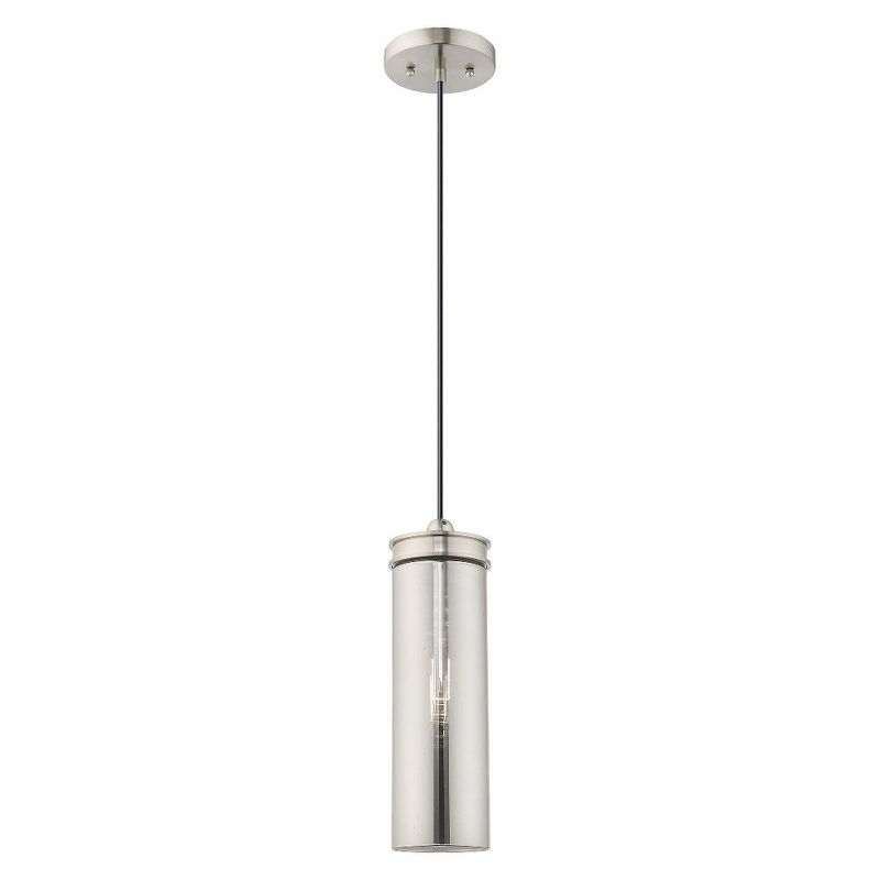 Livex Lighting Art Glass 1 - Light Pendant in  Brushed Nickel