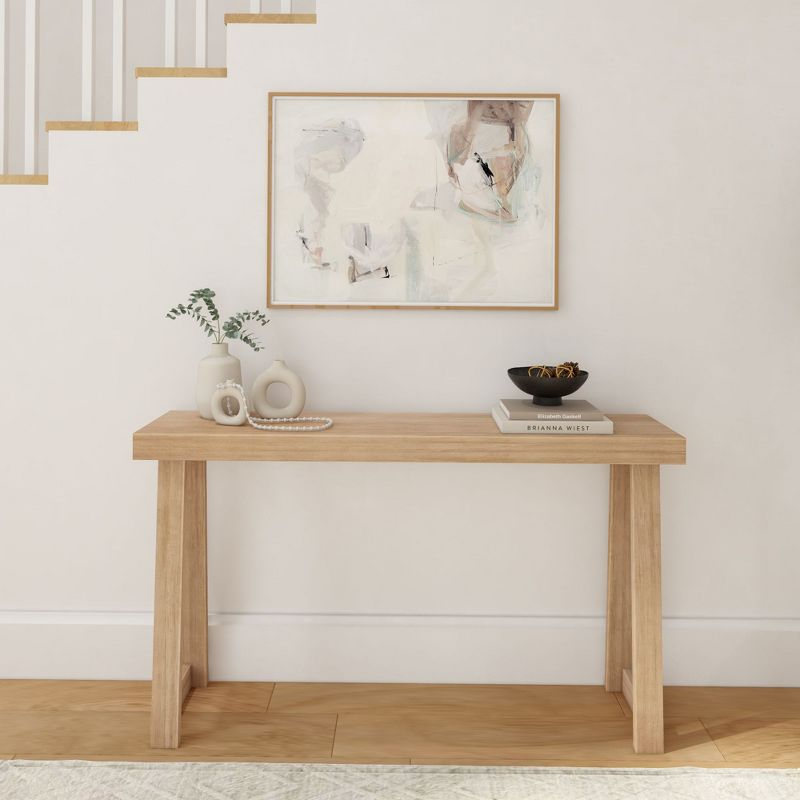 Plank+Beam Solid Wood 56" Console Table, Classic Entryway Table, Narrow Foyer Table