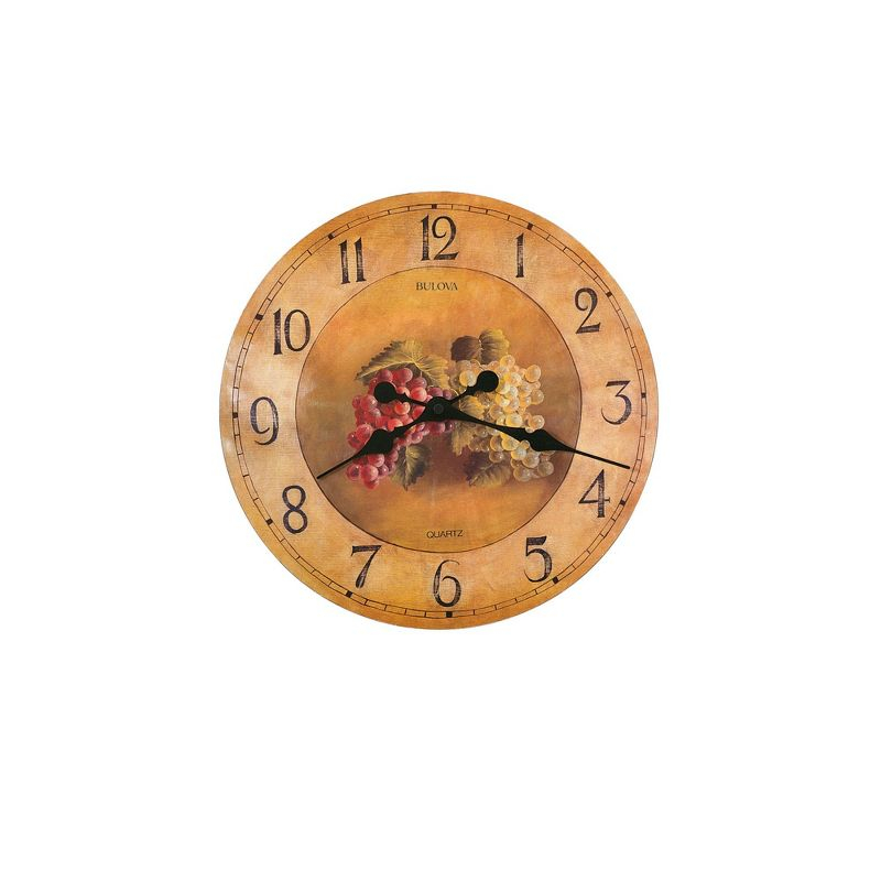 Bulova Clocks Antique Style Fruit Pattern Dial 18" Diameter Wall Clock