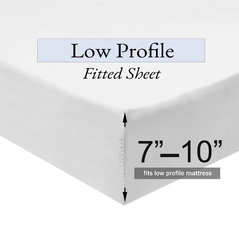 Egyptian Linens Low Profile (7-10 inches ) 100% Cotton Sateen Sheet Set - USA Gray California King