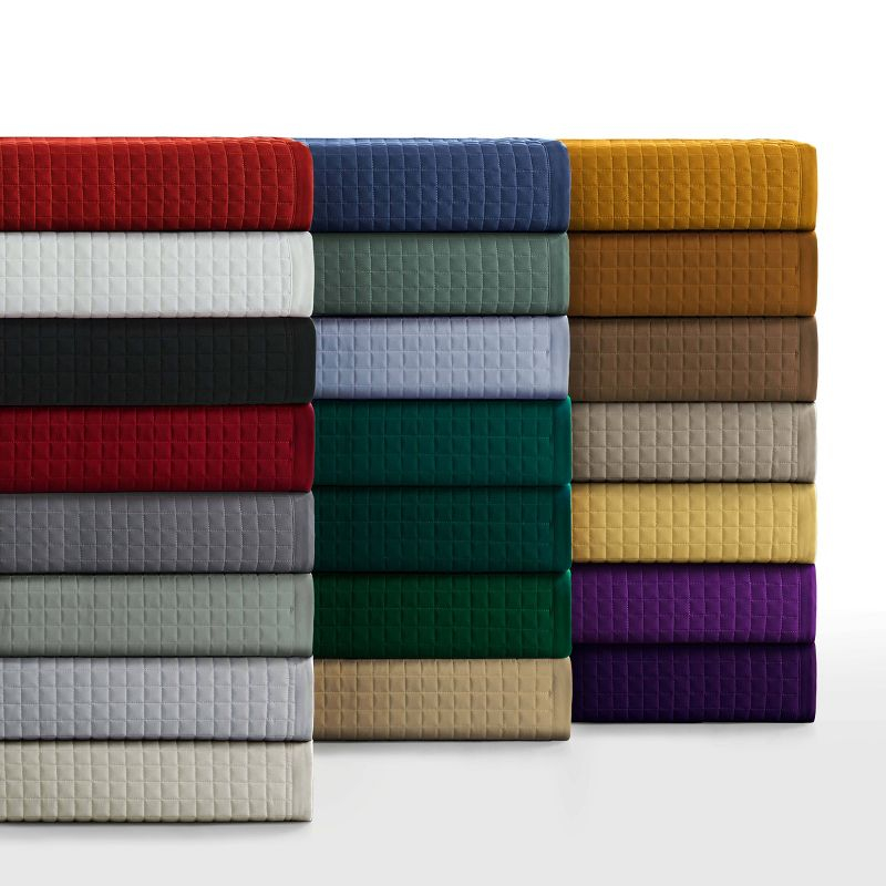King Naples Microfiber Quilt Set White - Tribeca Living: All Ages, Box Quilting, Includes 2 King Shams