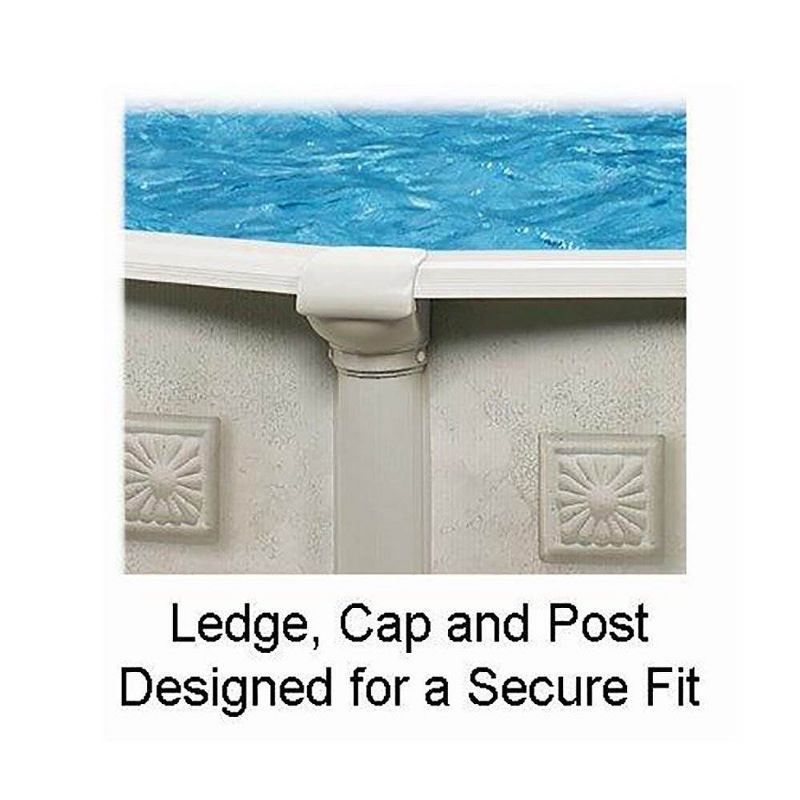 Aquarian Pools Khaki Venetian 21 Foot by 52 Inch Round Steel Outdoor Backyard Above Ground Family Swimming Pool with Skimmer and Liner Not Included