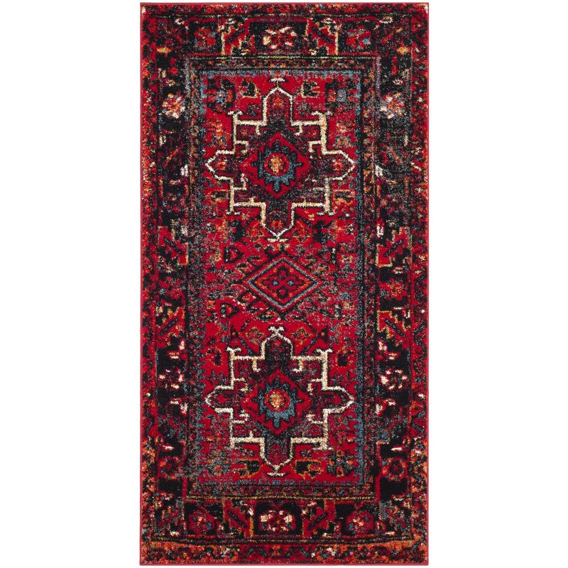 Vintage Hamadan VTH229 Power Loomed Indoor Area Rug - Red/Black - 4'x6' - Safavieh