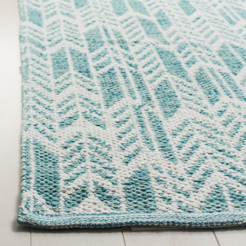 Montauk MTK609 Hand Woven Indoor Area Rug - Aqua/Ivory - 5'x8' - Safavieh