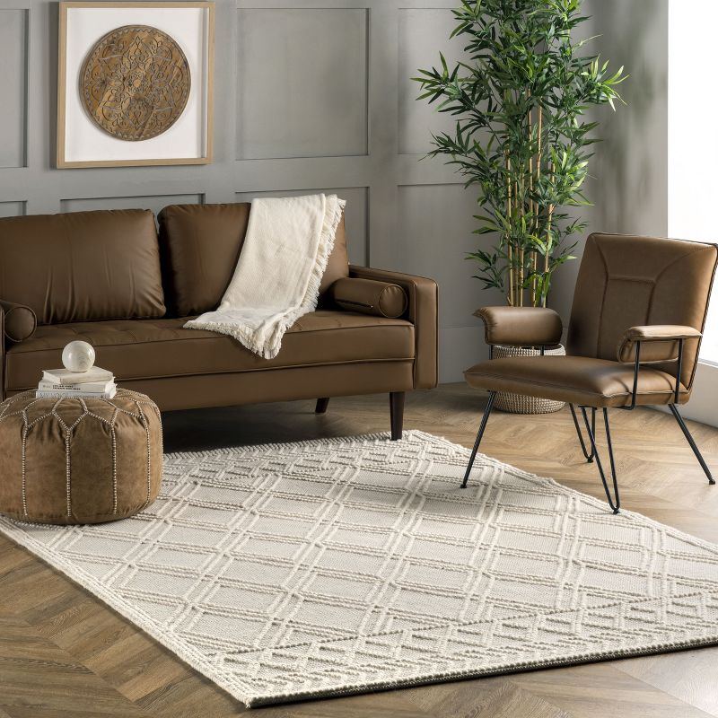 Nuloom Contemporary Trellis Natti Indoor Area Rug, 4' x 6', Ivory