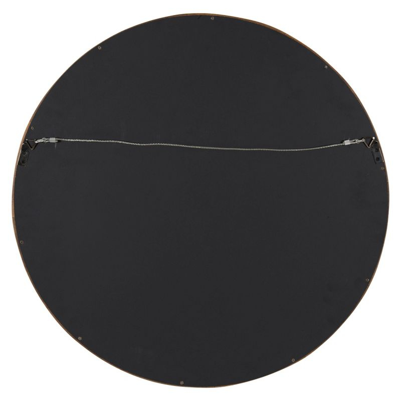 22" x 22" Hutton Round Wood Wall Mirror Rustic Brown - Kate and Laurel: Modern, No Assembly Required, Wall Mount