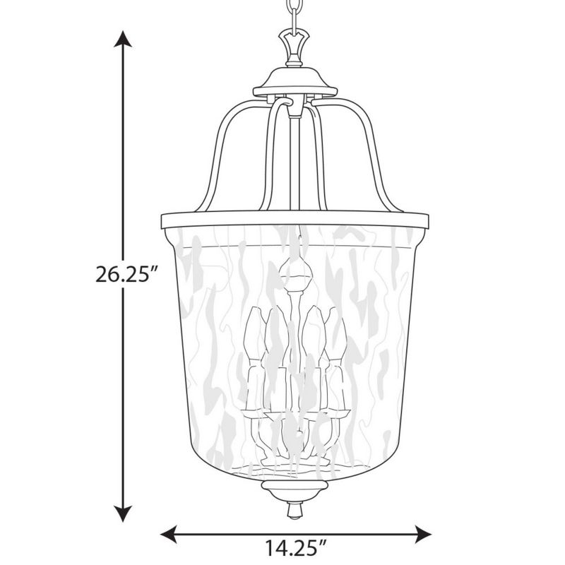 Progress Lighting Bowman 4-Light Black Pendant, Steel, Matte Black, Clear Glass Shade