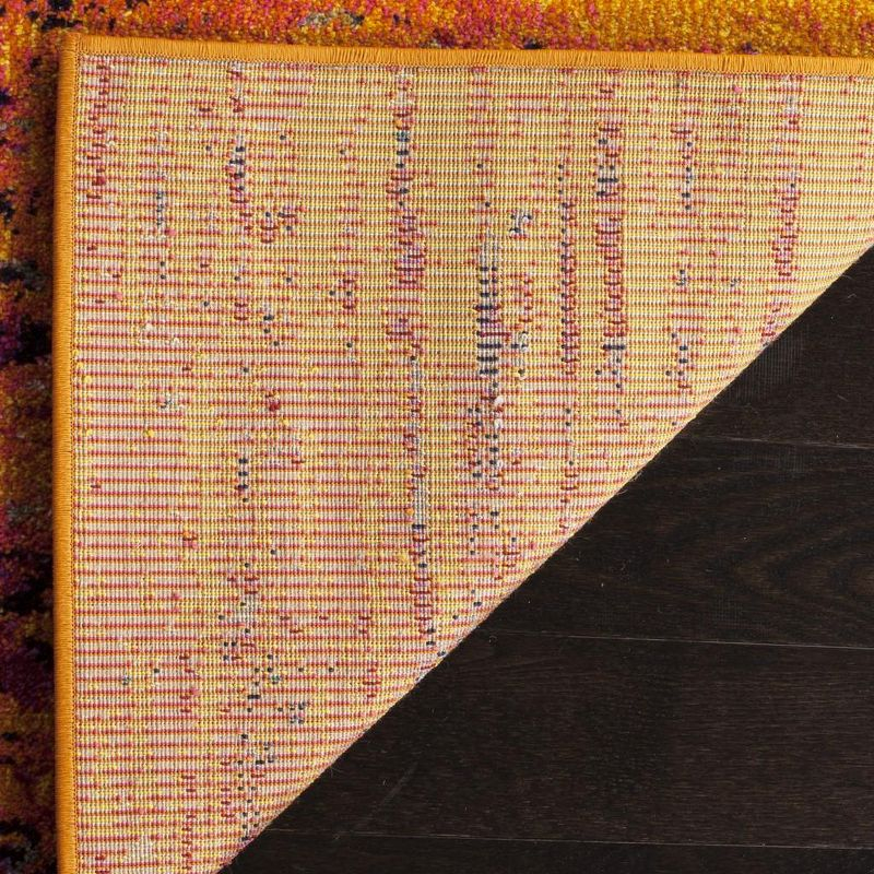 Monaco MNC209 Power Loomed Indoor Area Rug - Orange/Multi - 5'x5' - Safavieh.