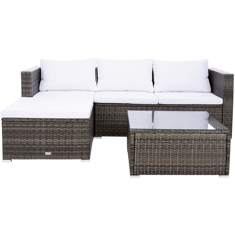 Madalina Living Set - Indoor/Outdoor - PAT7509 - Grey Brown/White - Safavieh