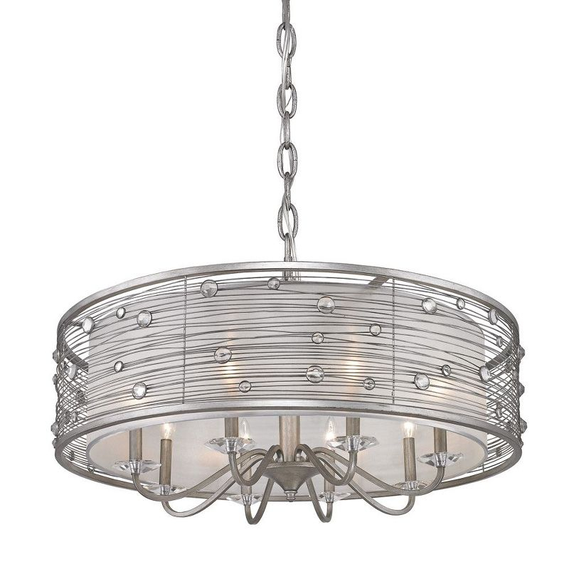 Golden Lighting Joia 8-Light Chandelier in Peruvian Silver with Sterling Mist