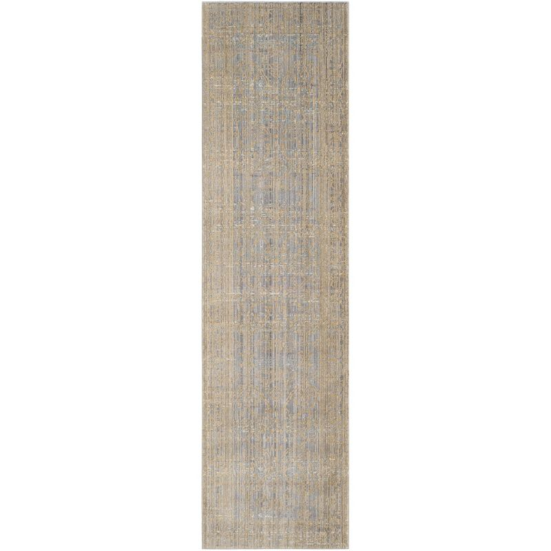 Valencia VAL104 Power Loomed Indoor Runner Rug - Grey/Gold - 2'3"x8' - Safavieh