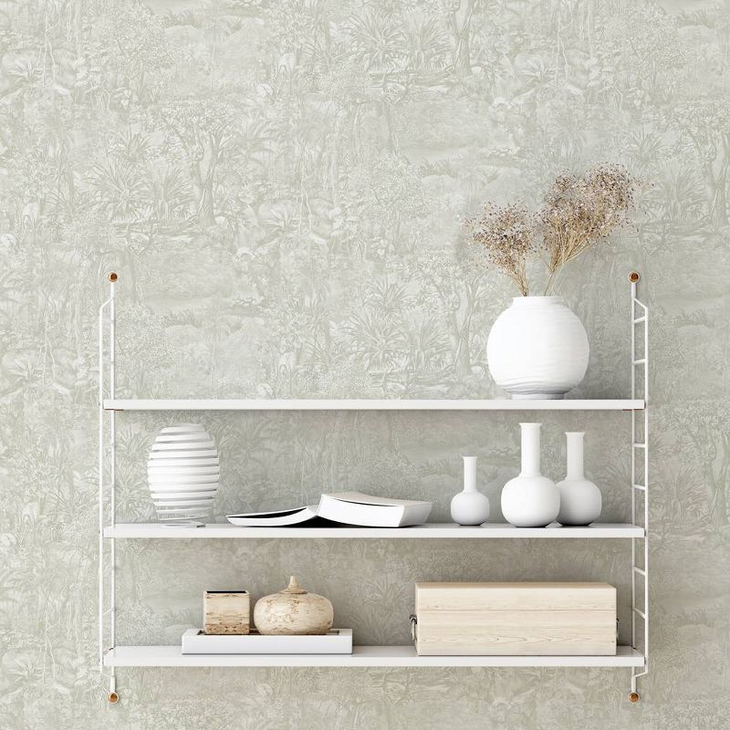 Tempaper & Co. Jungle Toile Removable Peel and Stick Wallpaper, Countryside Gray Toile, 28 sq ft: Vinyl, Self-Adhesive