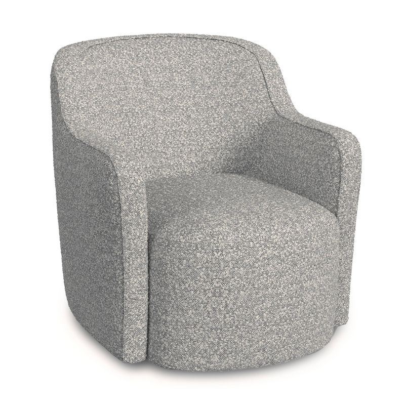 HomePop Upholstered Swivel Accent Chair White/Gray Boucle