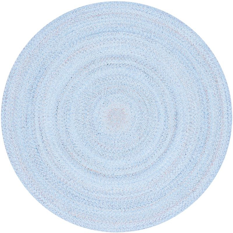 Braided BRD804 Hand Woven Area Rug - Light Blue/Red - 3' round - Safavieh.