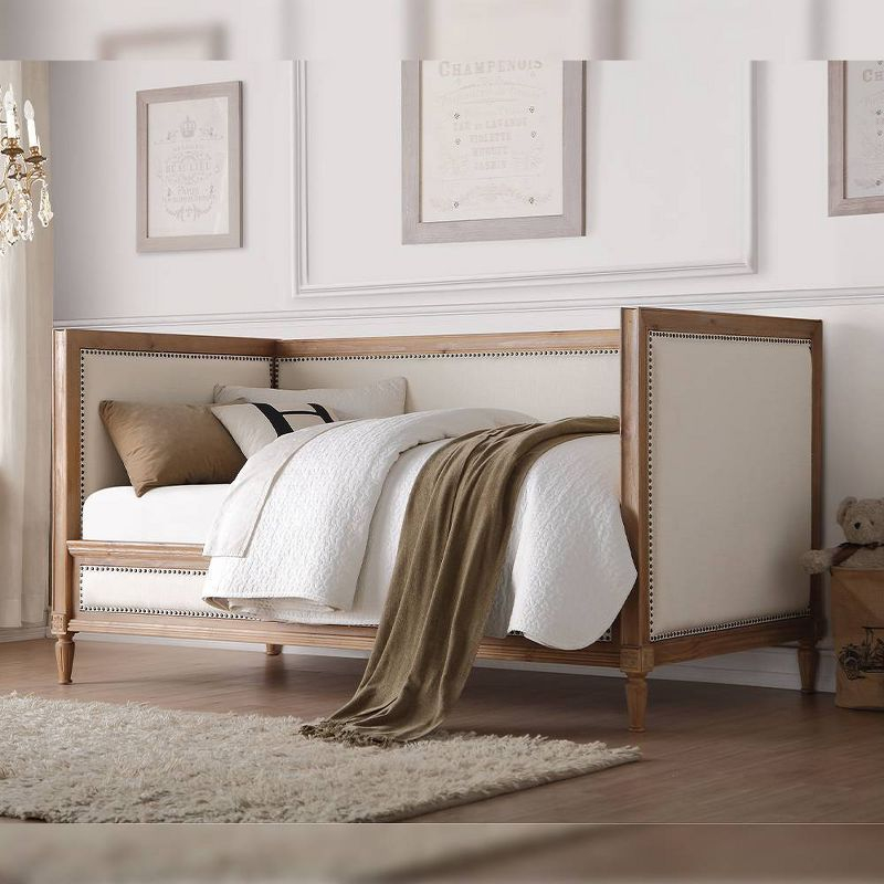 Acme Furniture Twin Charlton Bed Salvage Oak/Linen Cream