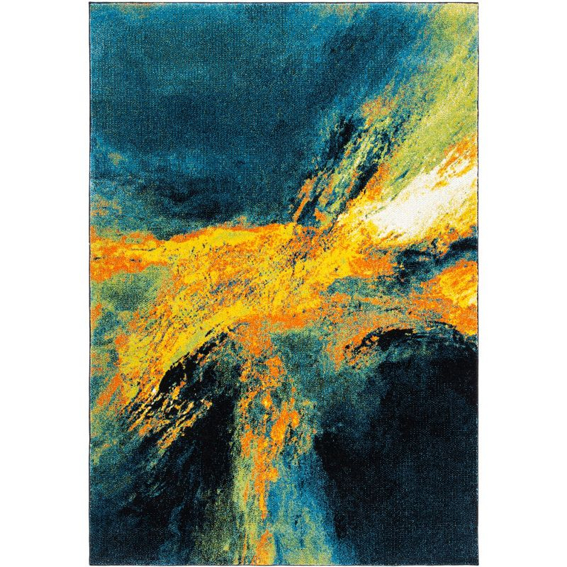 Galaxy GAL117 Power Loomed Area Rug - Blue/Yellow - 8'x10' - Safavieh.