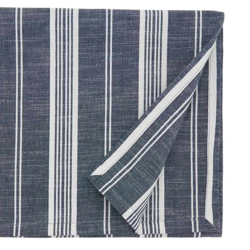 Saro Lifestyle Striped Design Tablecloth, 70"x70", Blue