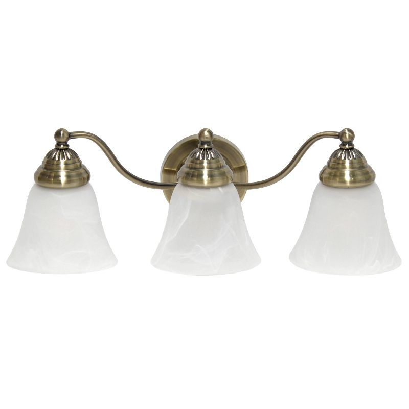Traditional 3 Light Curved Metal Vanity Wall Light Fixture, ETL Listed - Lalia Home