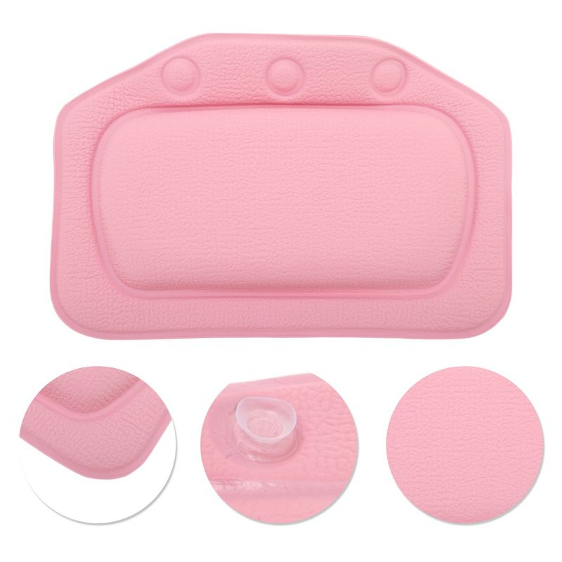 Unique Bargains Soft Bath Pillow Pink 1 Pc
