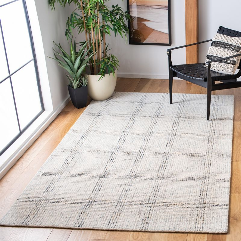 Abstract ABT657 Handmade Indoor Area Rug - Ivory/Gold - 4'x6' - Safavieh
