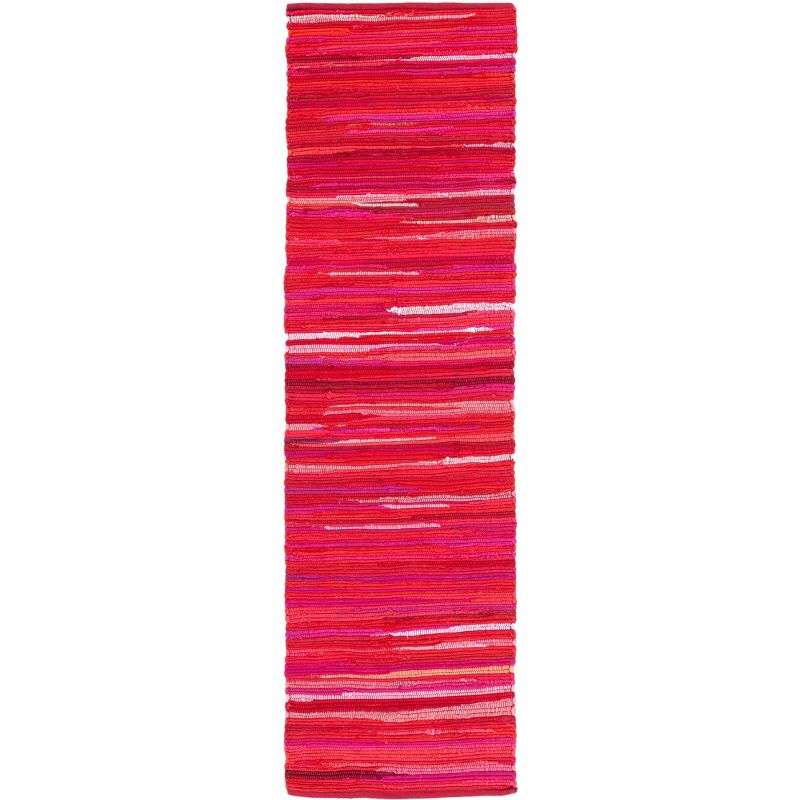 Rag Runner Rug RAR130 Hand Woven Runner Rug - Red/Multi - 2'3"x8' - Safavieh.