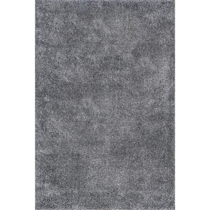 nuLOOM Shag Area Rug - Gray (4' x 6'): Modern High Pile, Stain-Resistant, Indoor Rectangle Rug, Polypropylene