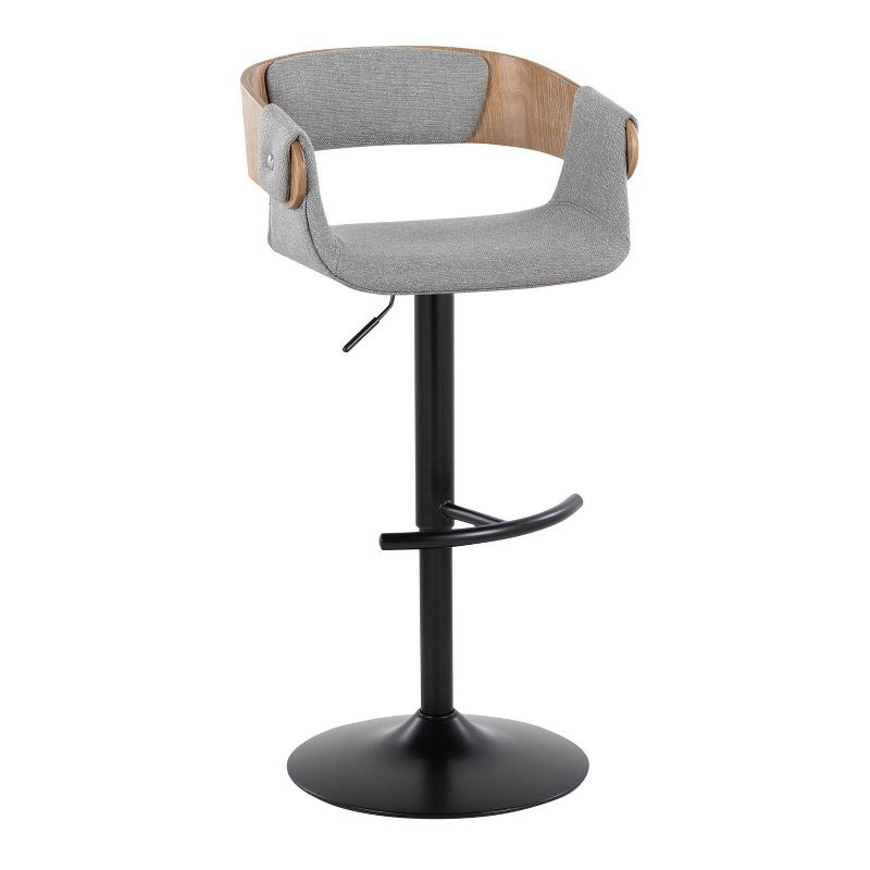 LumiSource Set of 2 Elisa Adjustable Barstools White Washed Wood/Gray