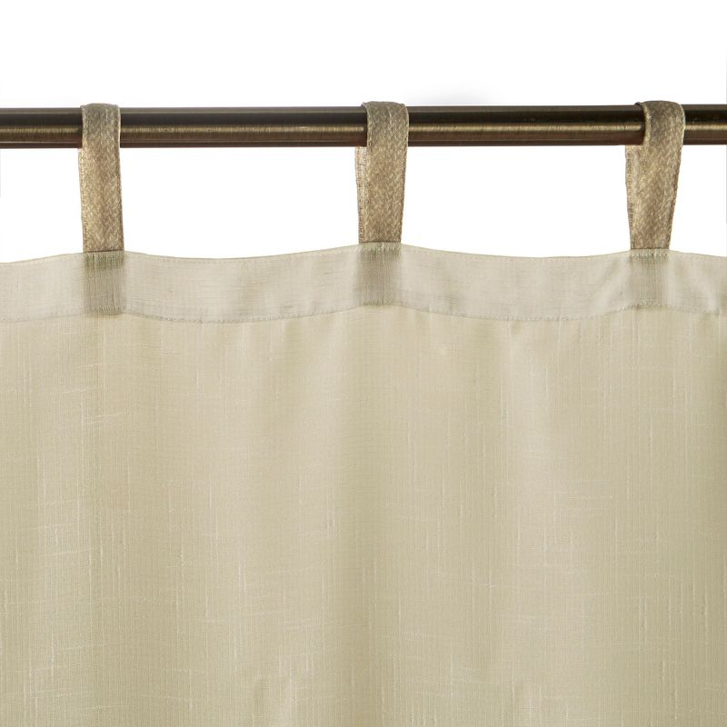 Darien Indoor/Outdoor Sheer Tab Top Single Window Curtain for Patio, Porch, Cabana - 52 x 95 - Natural - Elrene Home Fashions