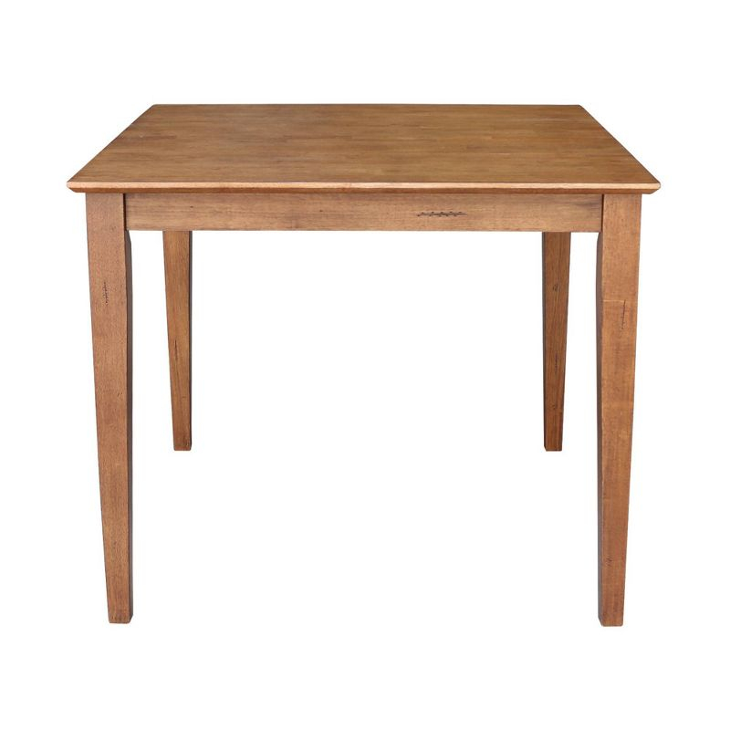 36"x36" Solid Wood Dining Table with Shaker Styled Legs Distressed Oak - International Concepts: Rubberwood, 4-Seater, Traditional Style