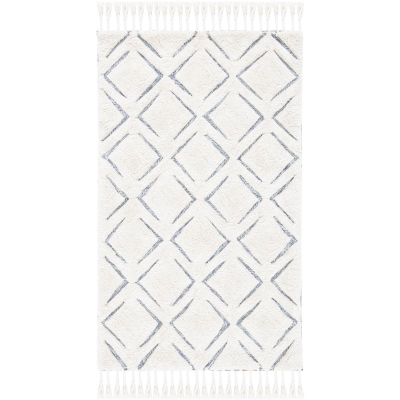 Sahara SAH454 Hand Tufted Indoor Accent Rug - Ivory/Grey - 3'x5' - Safavieh