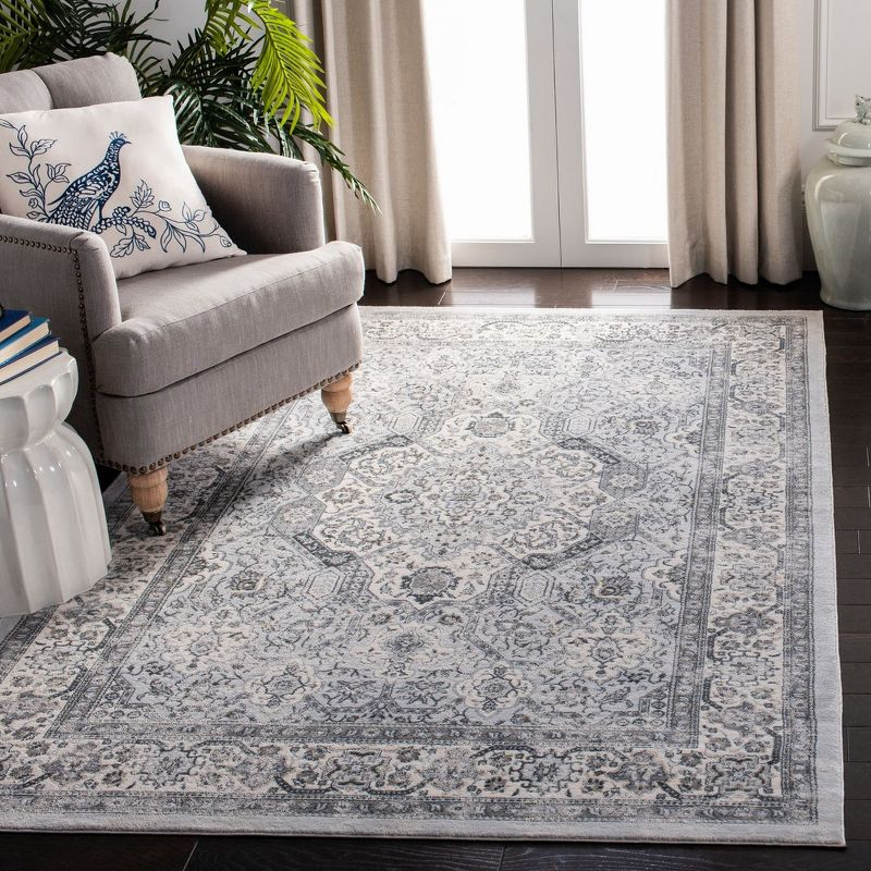 Isabella ISA916 Power Loomed Area Rug - Dark Grey/Cream - 9'x12' - Safavieh