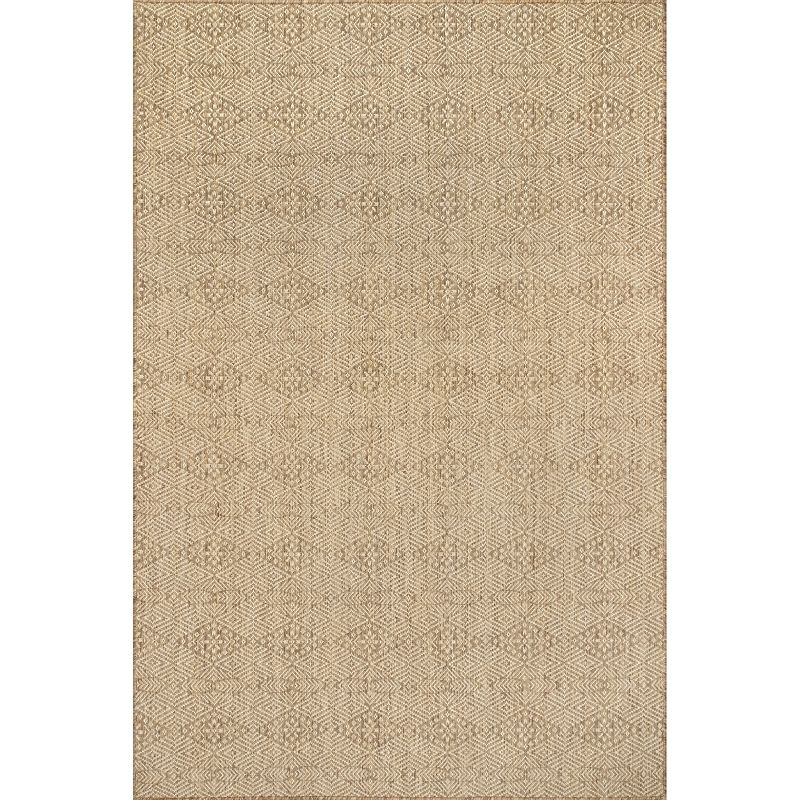 Nuloom Chandler Trellis 4x6 Indoor/Outdoor Area Rug for Living Room Patio Deck Front Porch Kitchen, Brown/Ivory