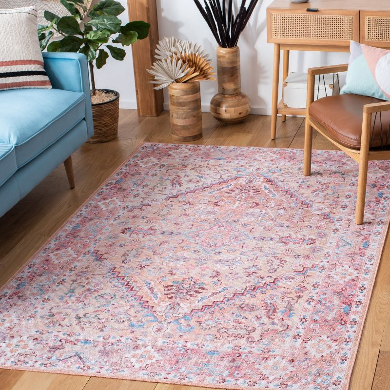 Serapi SEP515 Power Loomed Machine Washable Area Rug - Beige/Pink - 5'3"x7'6" - Safavieh.