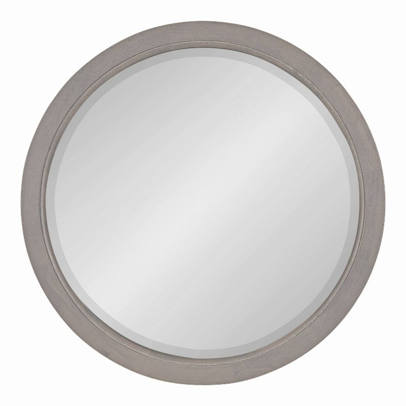 18" x 18" Hogan Round Framed Decorative Wall Mirror Gray - Kate & Laurel All Things Decor