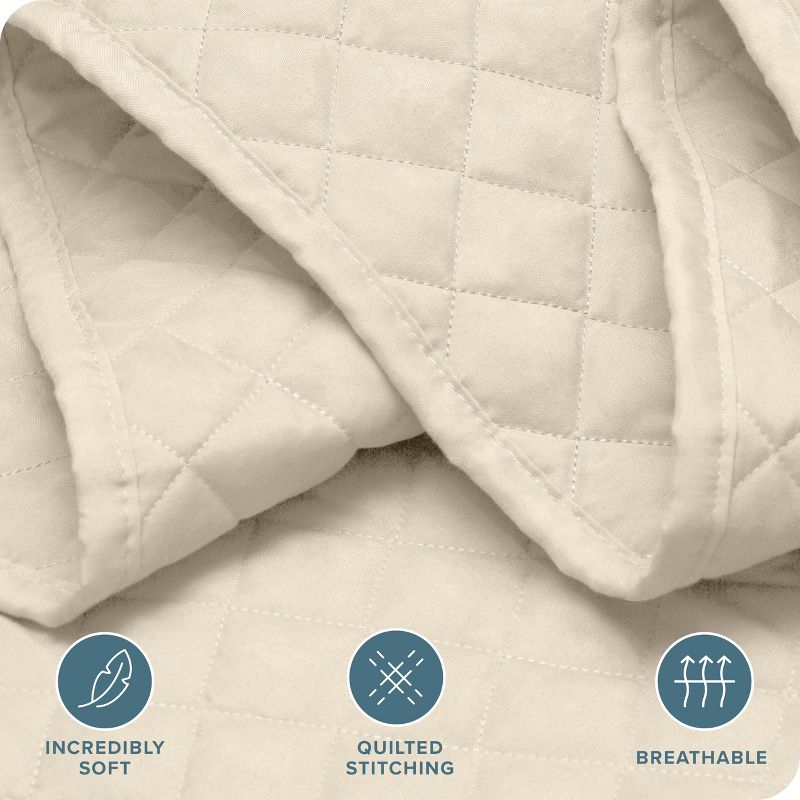 Full/Queen Sand Oversized Quilted Coverlet Set by Bare Home