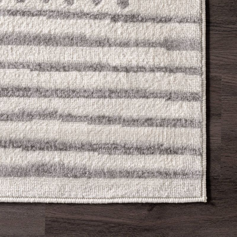 4'x6' Briggs Contemporary Striped Area Rug Light Gray - nuLOOM: Geometric Pattern, Low Pile, Indoor Use, Rectangle