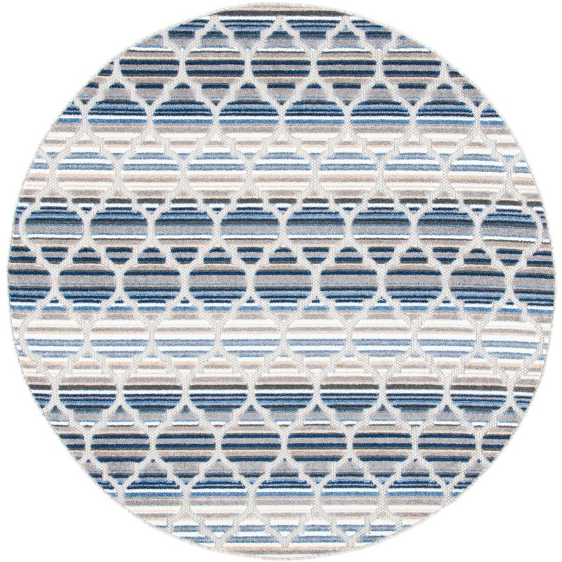 Cabana CBN333 Loomed Indoor Area Rug - Blue/Grey - 6'7"x6'7" Round - Safavieh