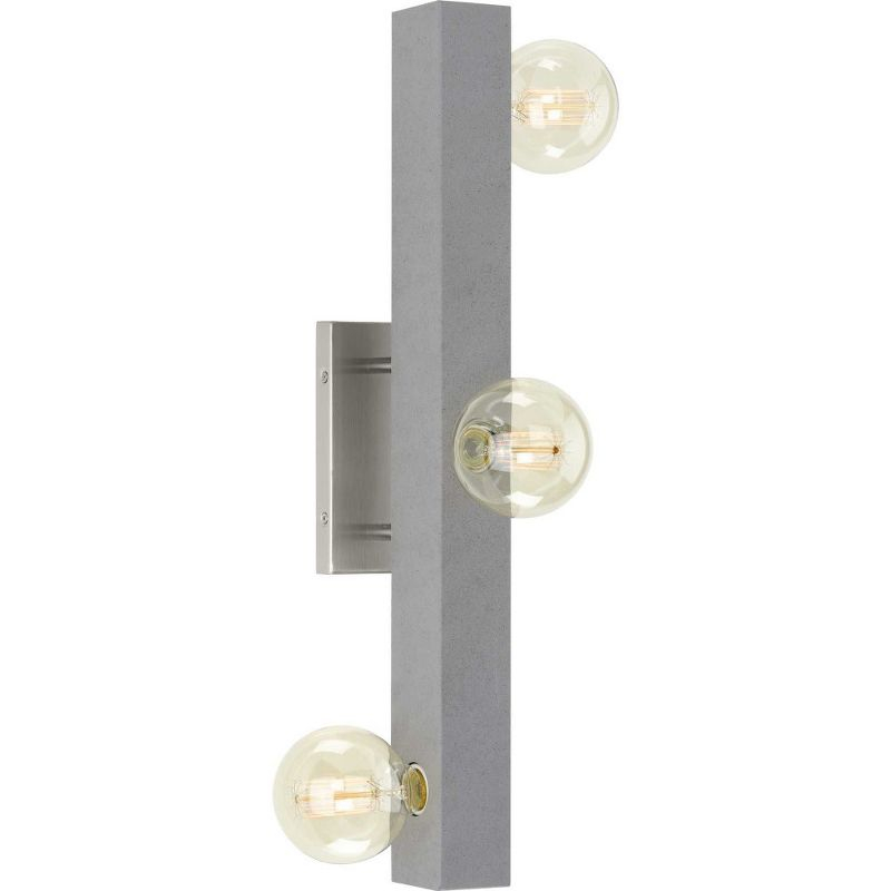 Progress Lighting, Mill Beam Collection, 3-Light Industrial Bath Vanity Light, Brushed Nickel, Faux Concrete Shade