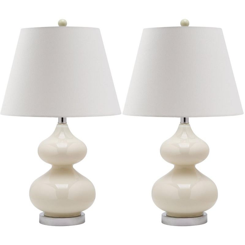 Eva Double Gourd Table Lamp (Set of 2) - 24 Inch Height - LIT4086 - Light Grey - Safavieh