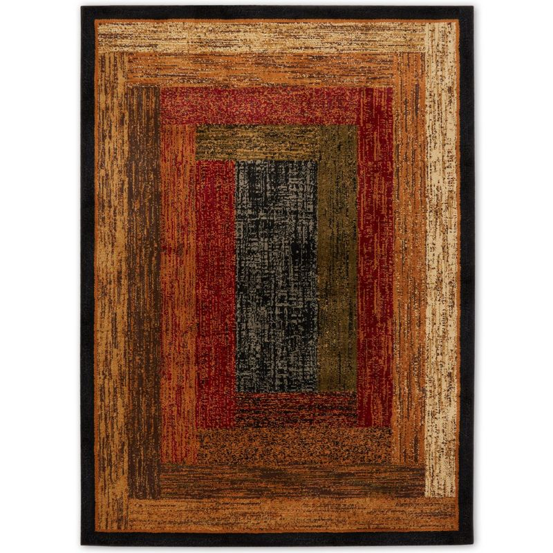 Home Dynamix Royalty Vega Contemporary Geometric Area Rug, Black/Brown, 5'2"x7'2"