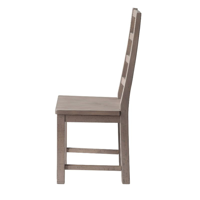 Set of 2 Auckland Side Chairs Weathered Gray - Steve Silver Co.: Wood Frame, Ladder-Back Design, 250lb Capacity