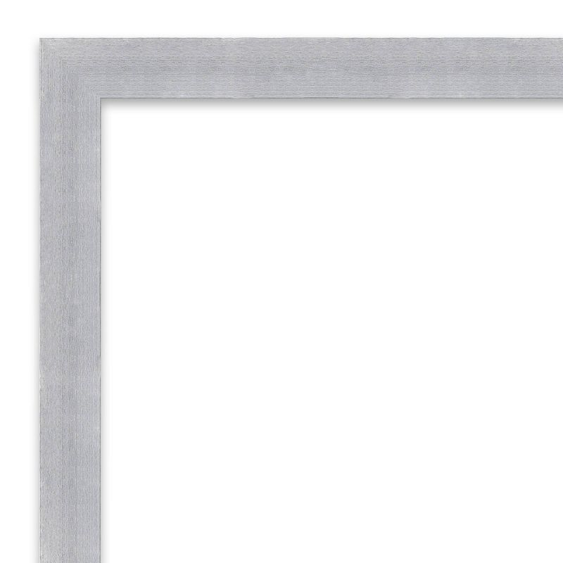 30" x 24" Grace Brushed Framed Bathroom Vanity Wall Mirror Nickel - Amanti Art: Modern Rectangle, No Assembly Required