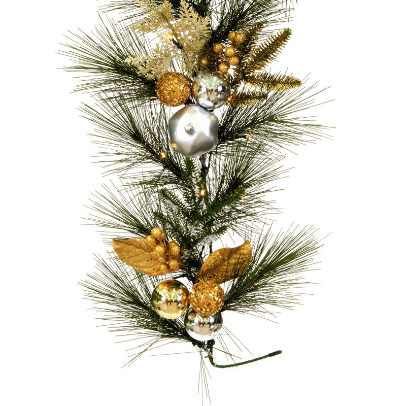 Vickerman 6' x 16" Artificial Christmas Garland, Battery Operated Warm White Lights