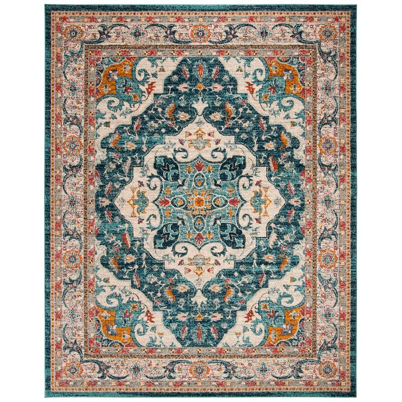 Phoenix PHX154 Power Loomed Indoor Area Rug - 8'x10' - Ivory/Blue - Safavieh